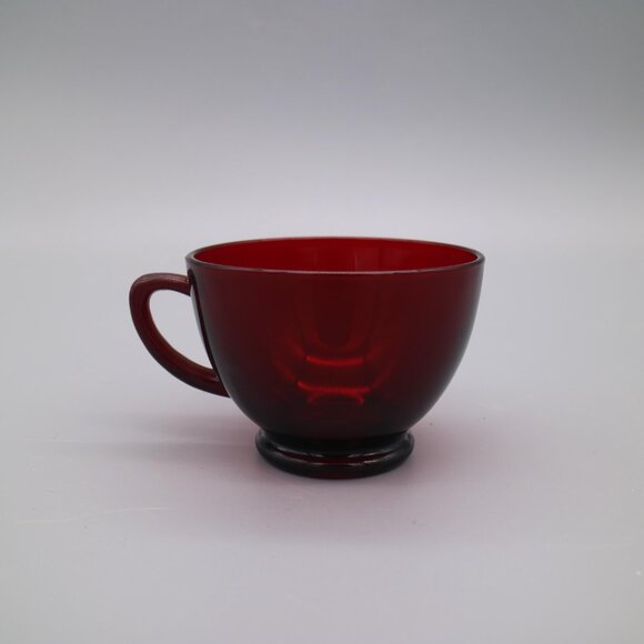 Vintage Circa 1940’s Anchor Hocking Royal Ruby Glass Tea Cups (Set of 4) - Picture 4 of 6